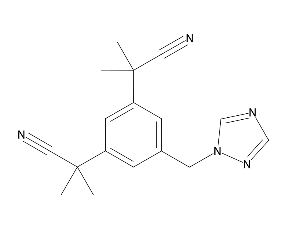 2D molecular structure of Anastrozole