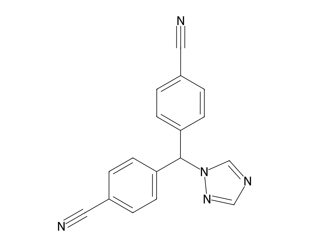 2D molecular structure of Letrozole