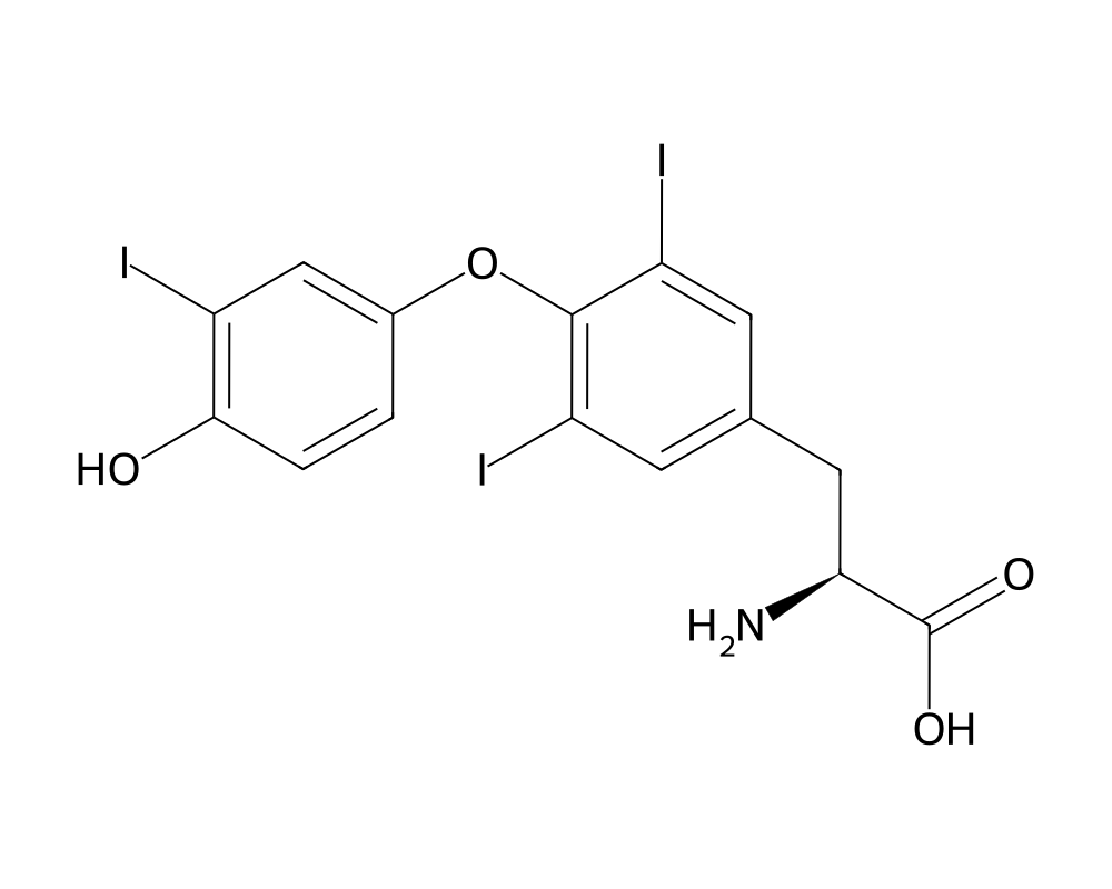 2D molecular structure of Liothyronine (T3)