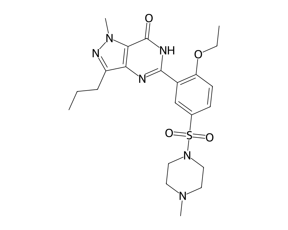 2D molecular structure of Sildenafil