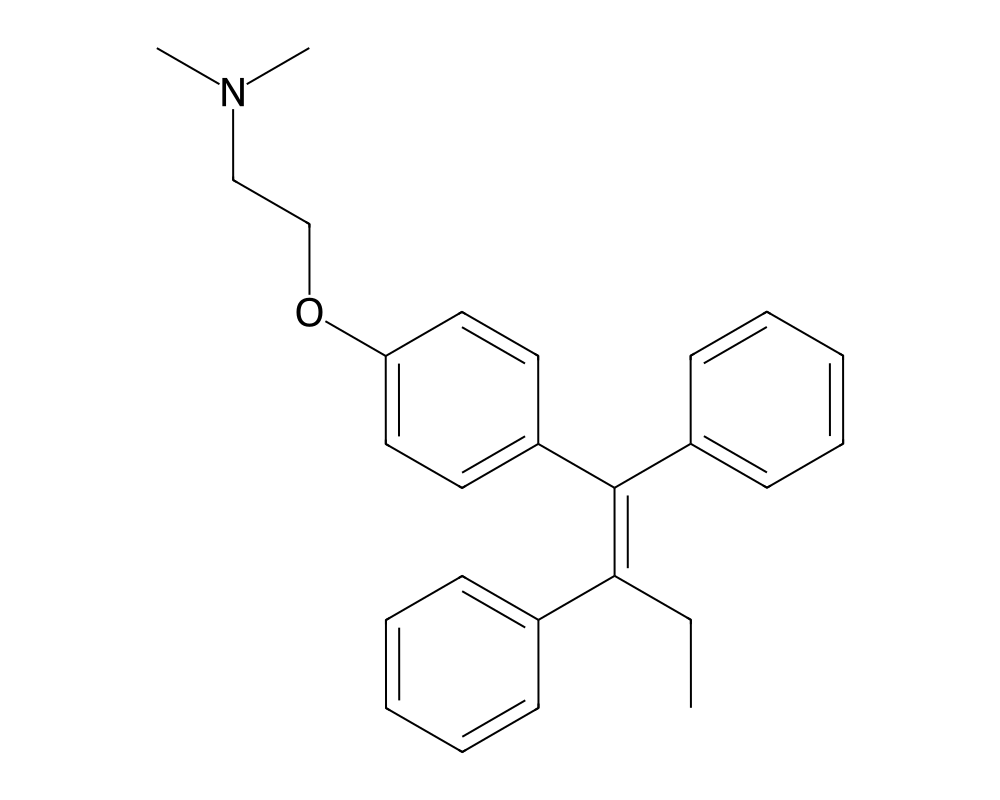 2D molecular structure of Tamoxifen